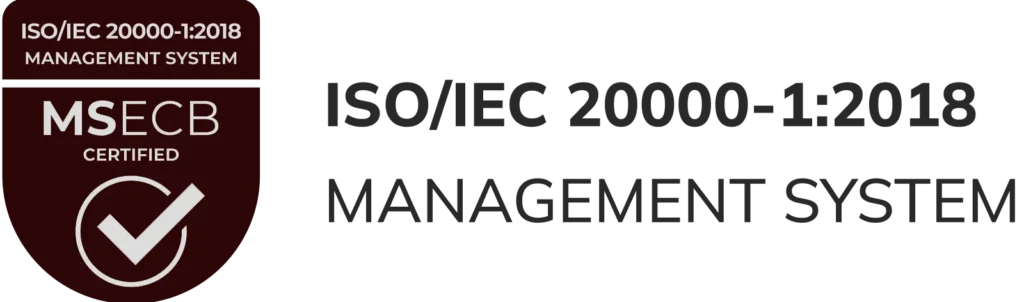 Heirs Technologies MSECB Certified ISO 20000-1:2018 Management System certification badge`