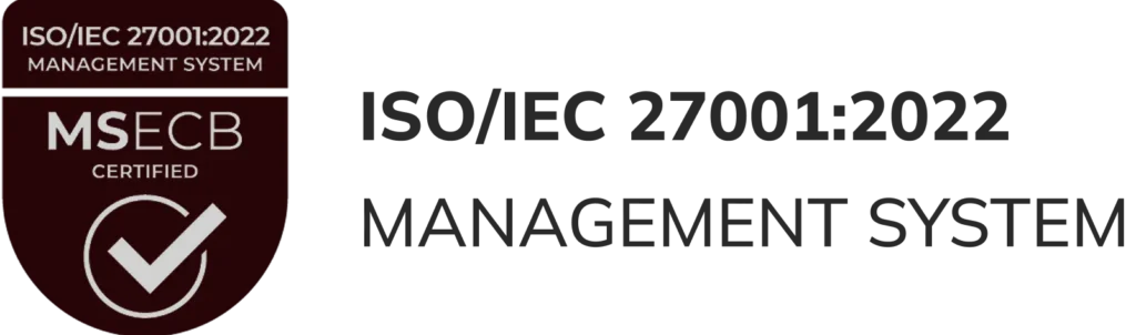 Heirs Technologies MSECB Certified ISO/IEC 27001:2022 Management System certification badge`